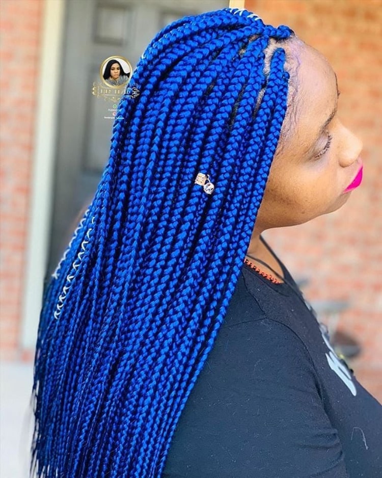 navy blue box braids
