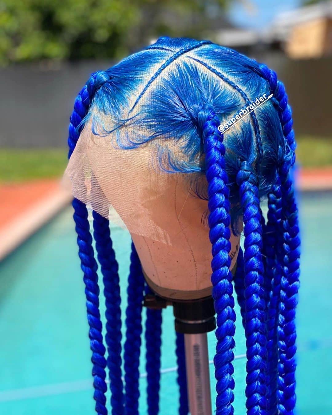 Blue Braids Wig