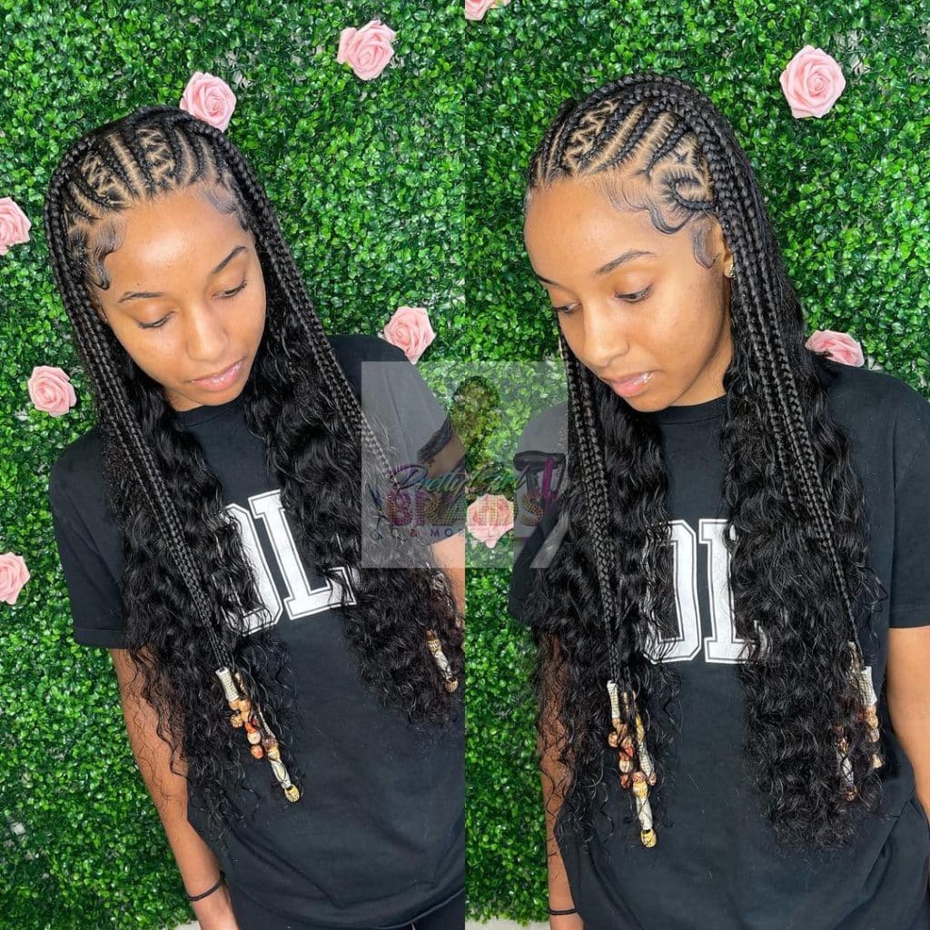 Feed In Braids with Sew In