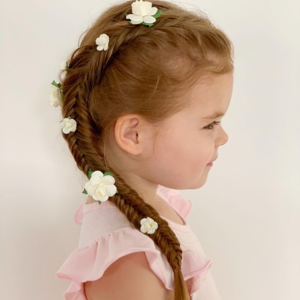 Fishtail Braid With Flowers