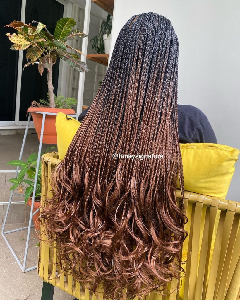 Knotless Braids With French Curls
