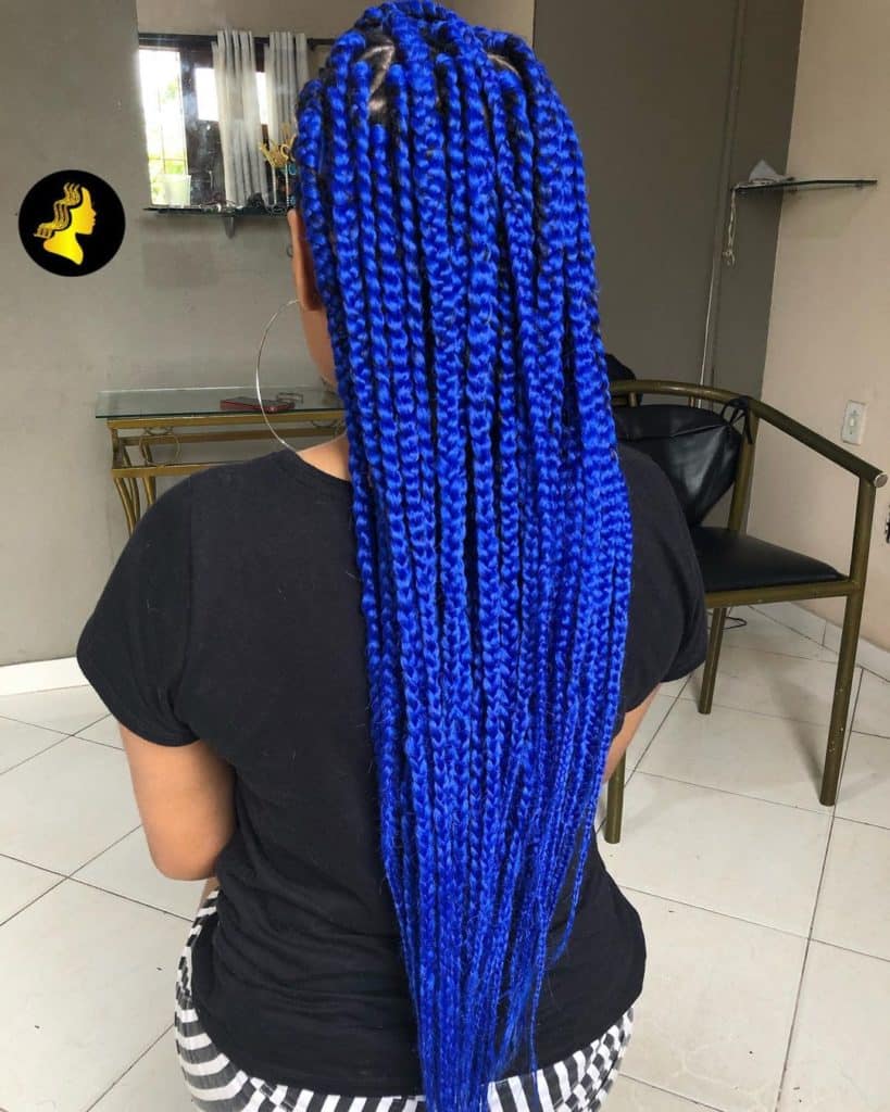 navy blue box braids