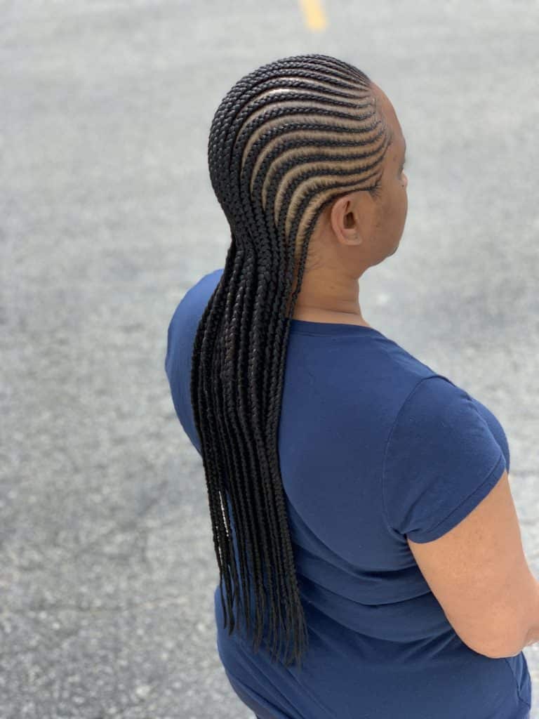Small Scalp Braids to the Back