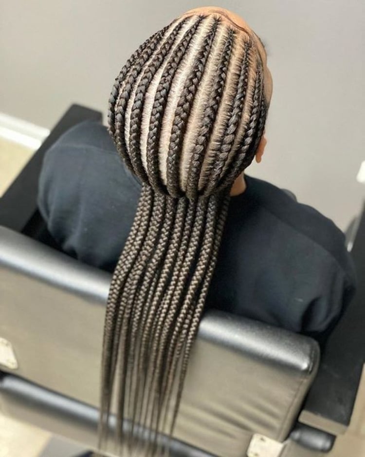 Straight Back Feed In Braids 1