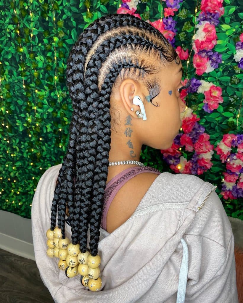 Feed in Braids With Beads