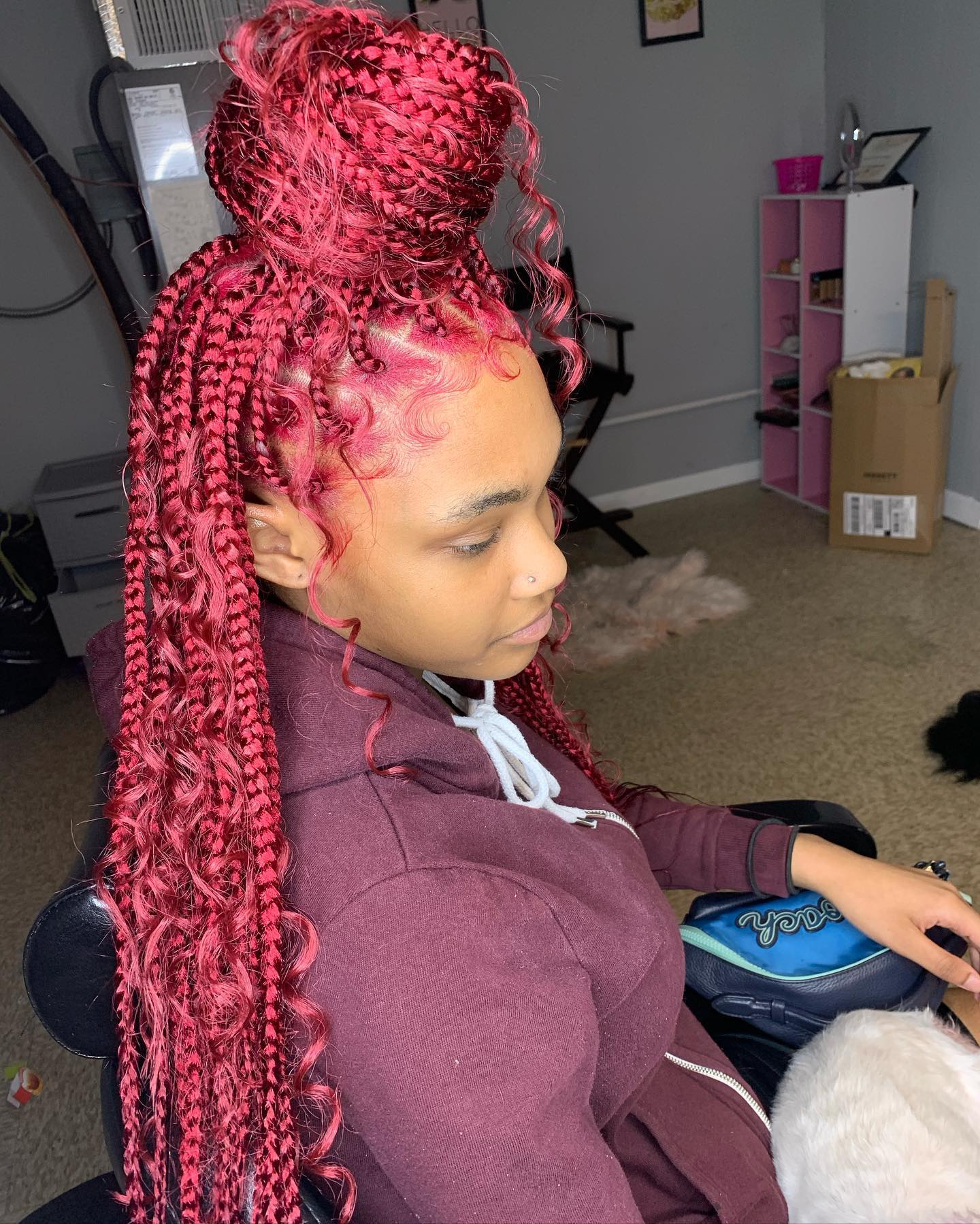 Goddess Knotless Braids With Color