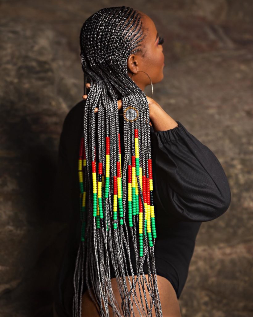 Long Cornrows With Beads