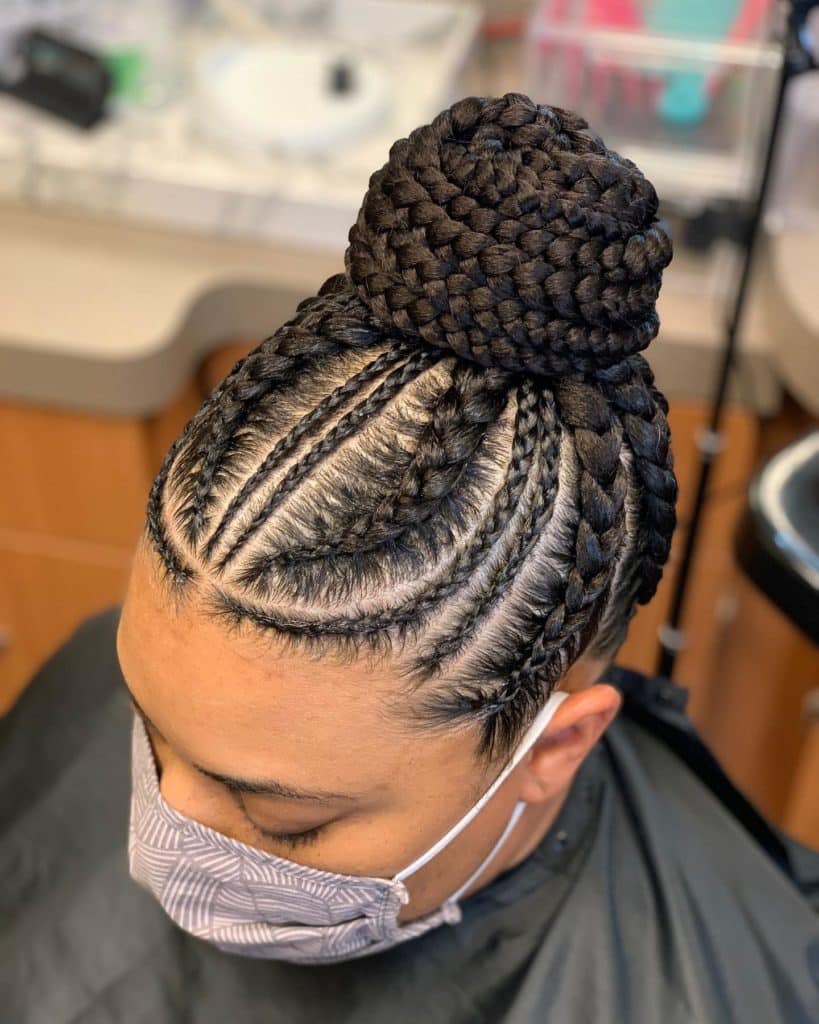 African Braided Updo