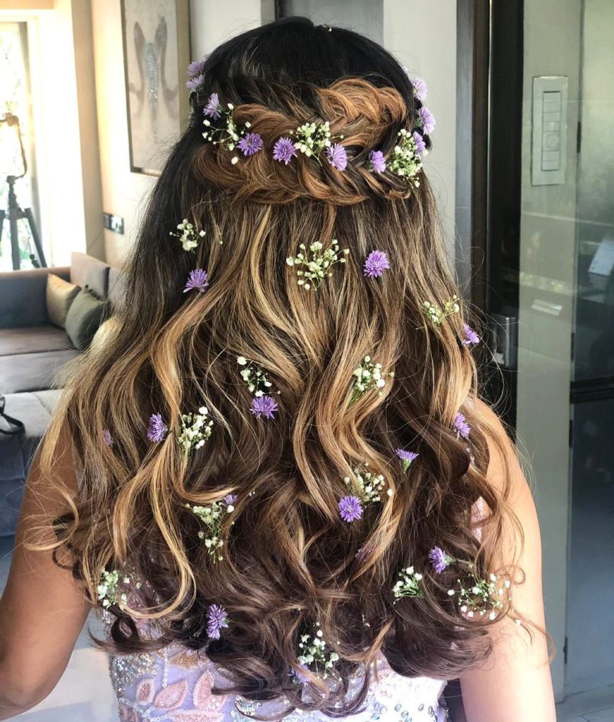 Braided Wedding Hairstyle With Flowers