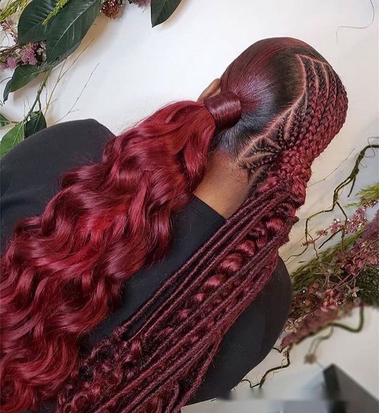 Braids on Side of the Head with Curls