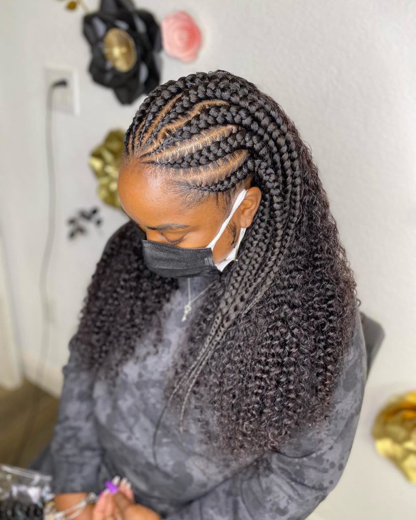Half up Half Down Braids With Curly Hair