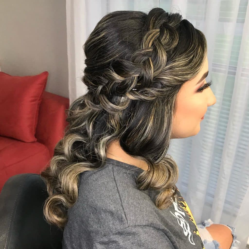 Medium Length Braided Hairstyle for Prom