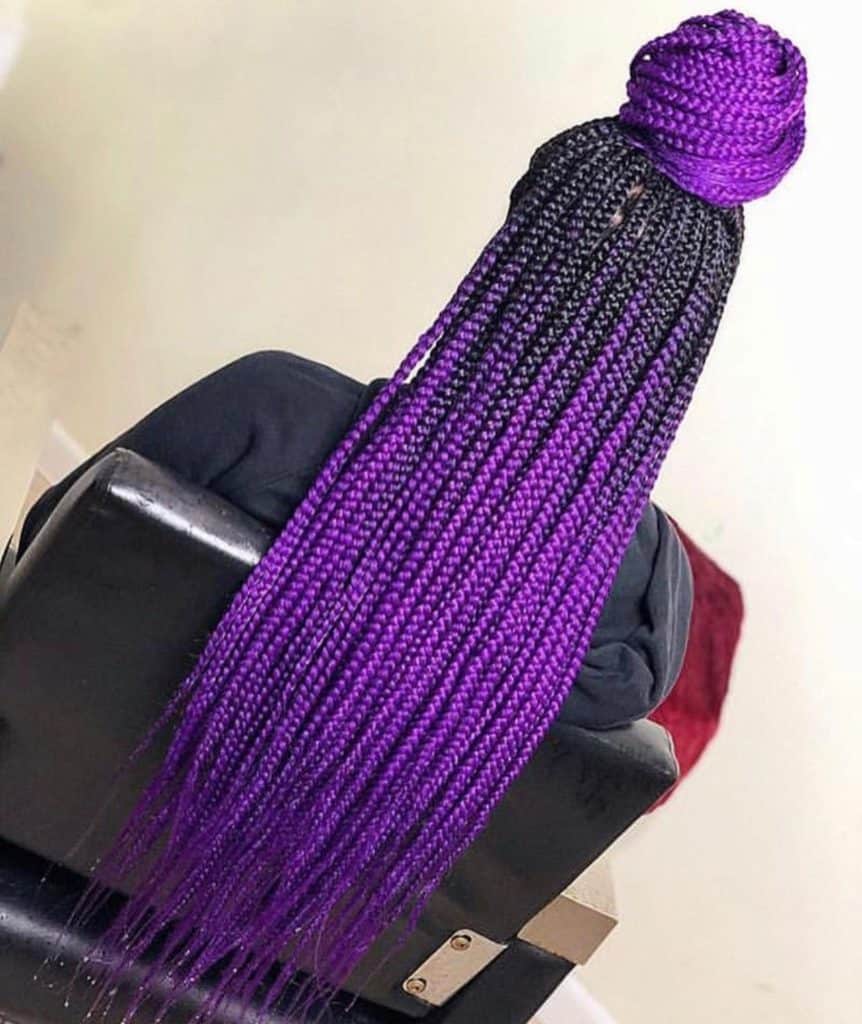 Purple and Black Box Braids