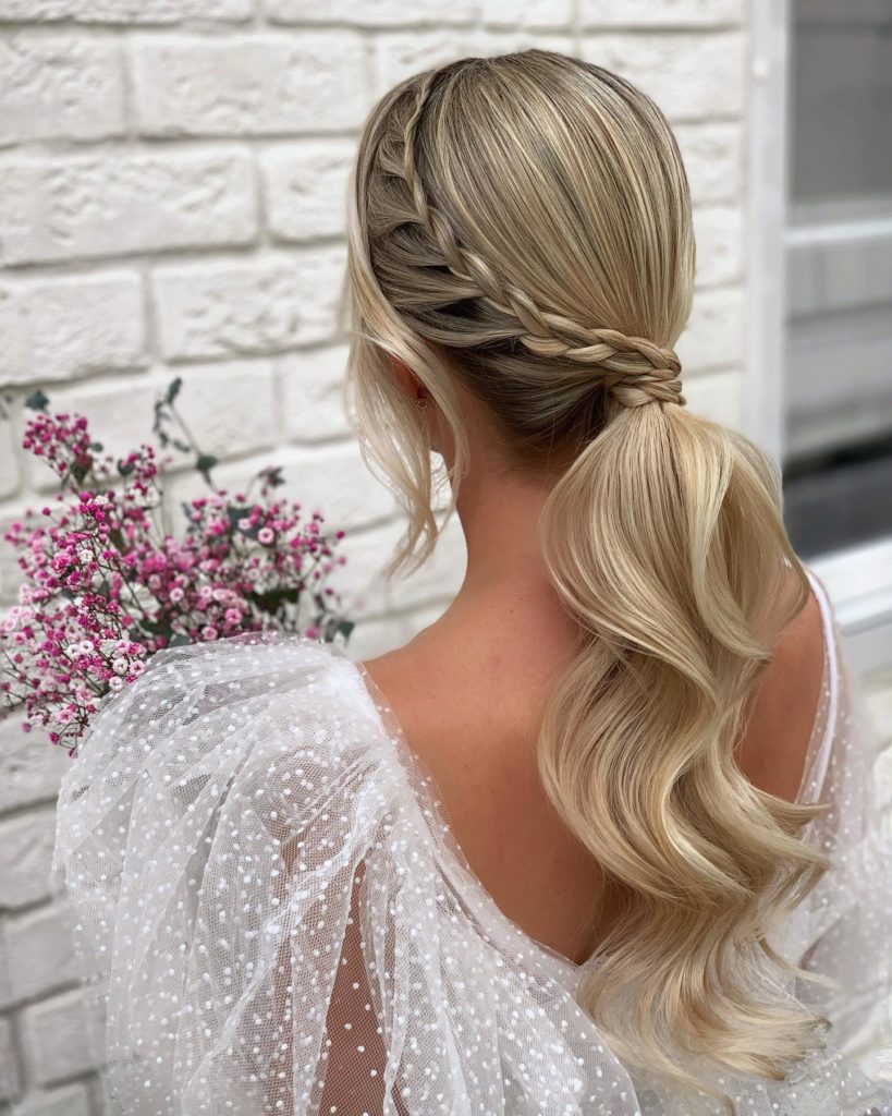 Side Braids Ponytail for Prom