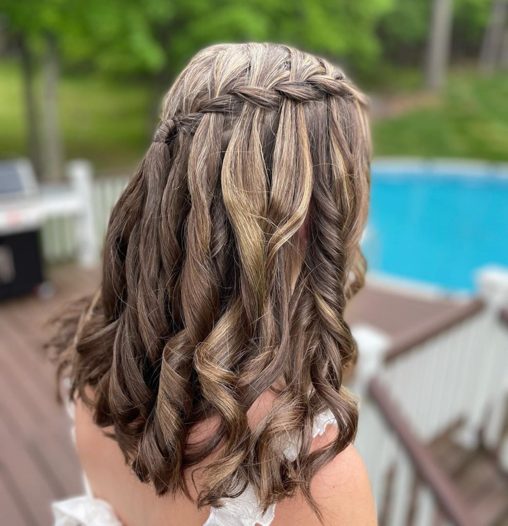 Waterfall Braids for Prom