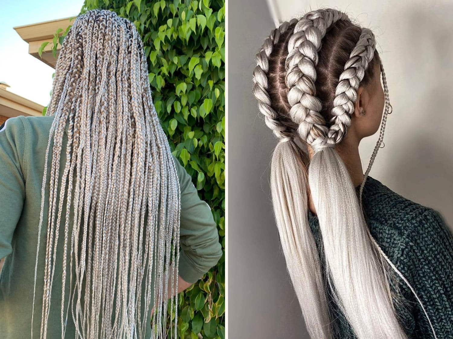 Braided White Hair in 2023  Braids, Girl hair colors, White hair