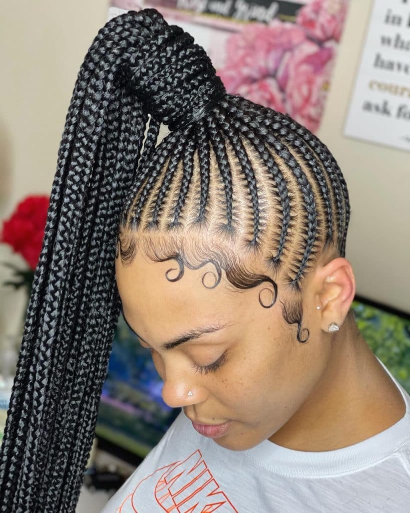 Cornrows With Ponytail