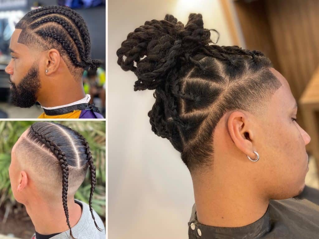 Taper fade with braids male