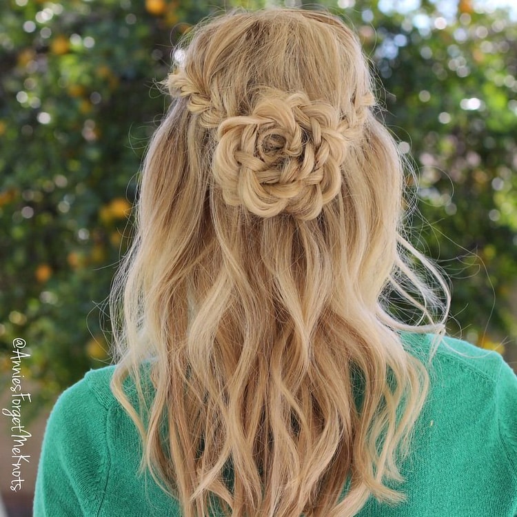French Braids With Flowers