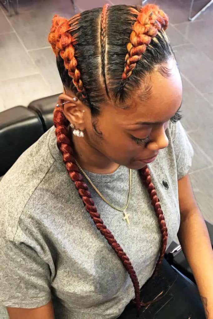 Two Big Feed in Braids