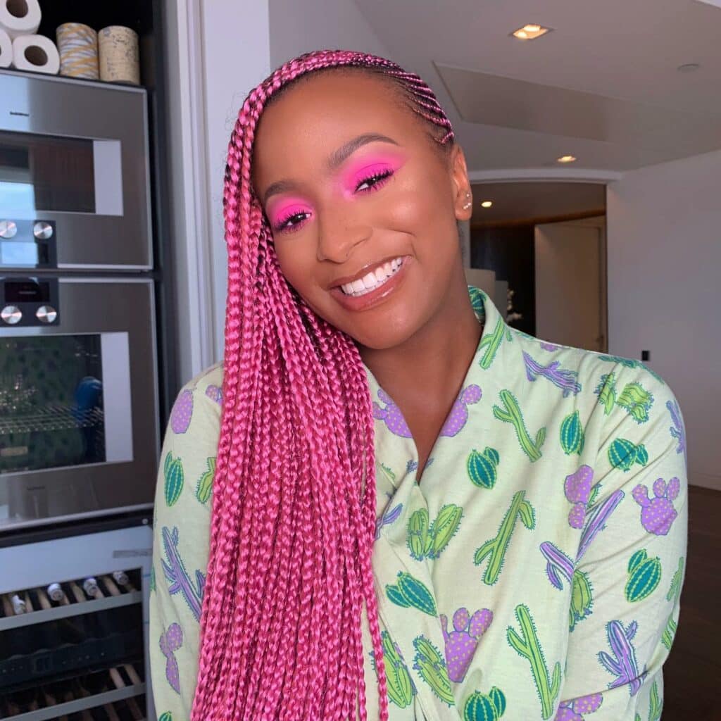 Image of Pink Lemonade Braids in a style with Pink Braids