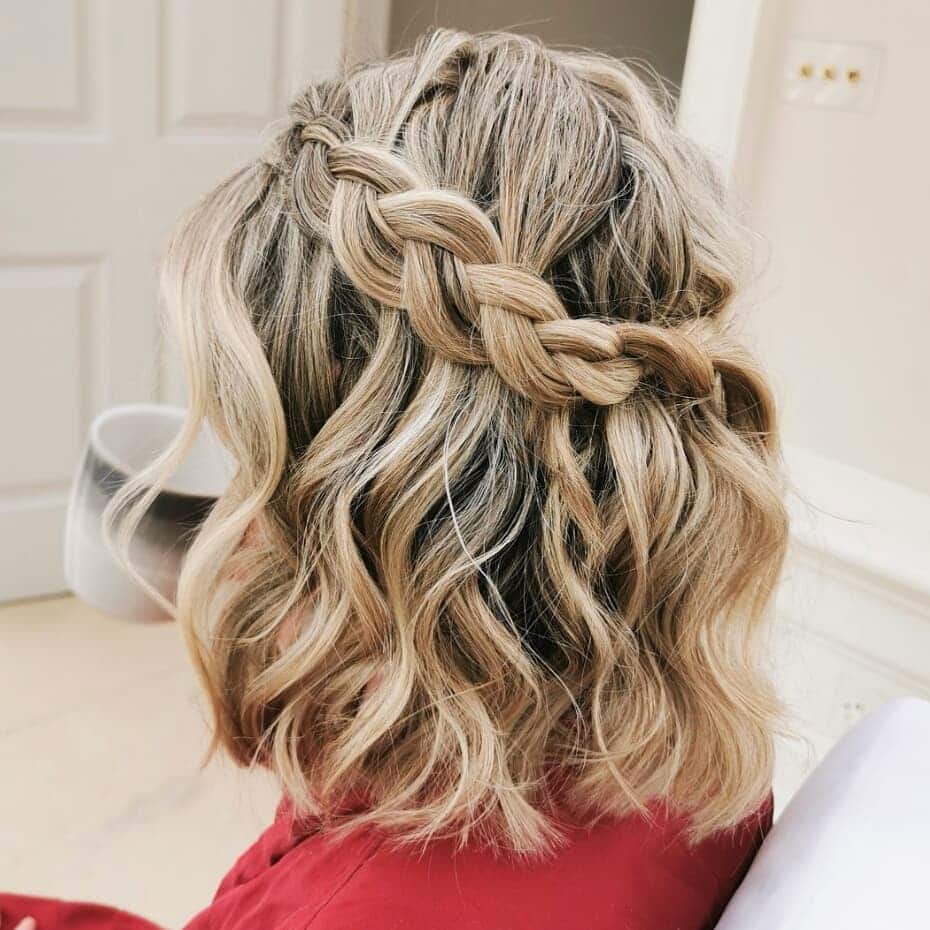 Braided Half Updo for Short Hair for Bridesmaids