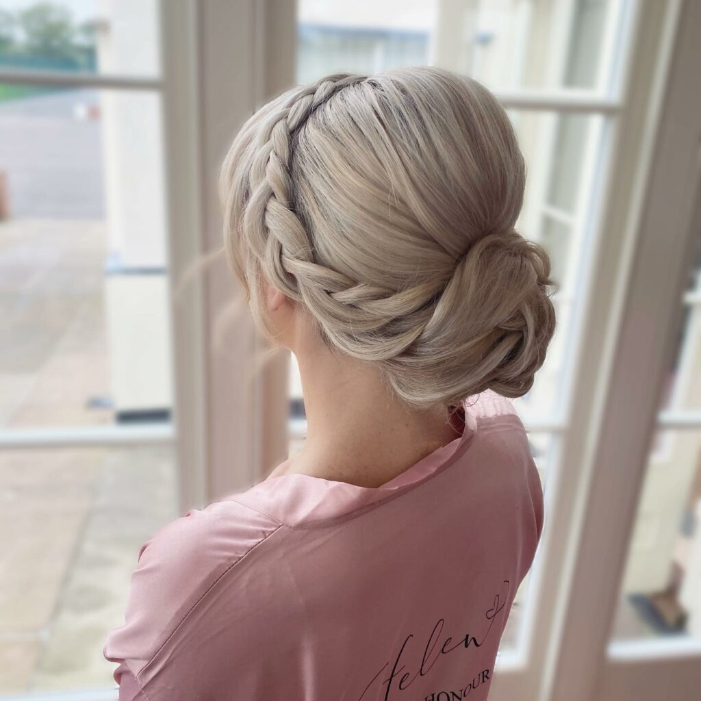 Braided Updo for Bridesmaids With Short Hair