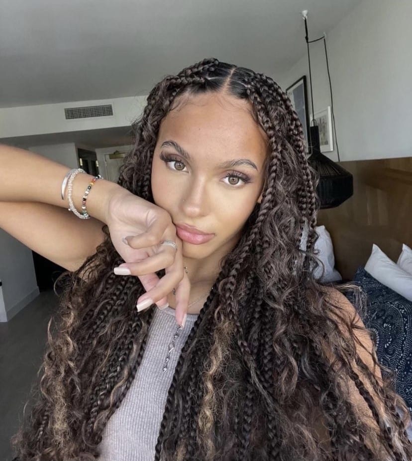 Brown Goddess Braids is a style with brown braids