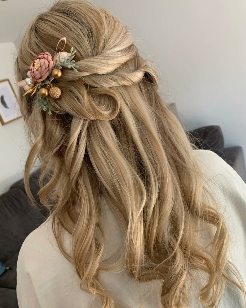 Half Updo With Twists for Bridesmaids