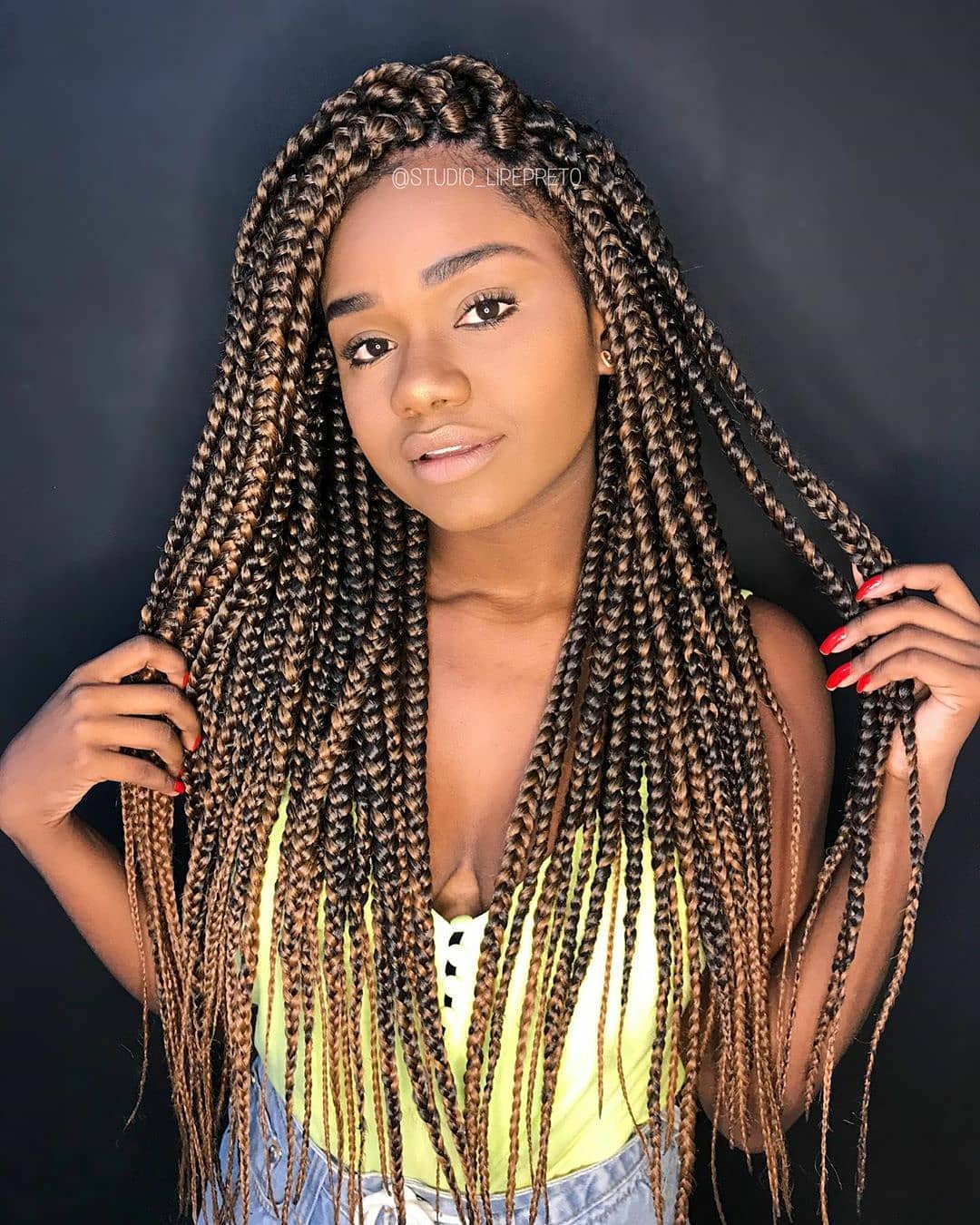 Honey Brown Braids is a style with brown braids
