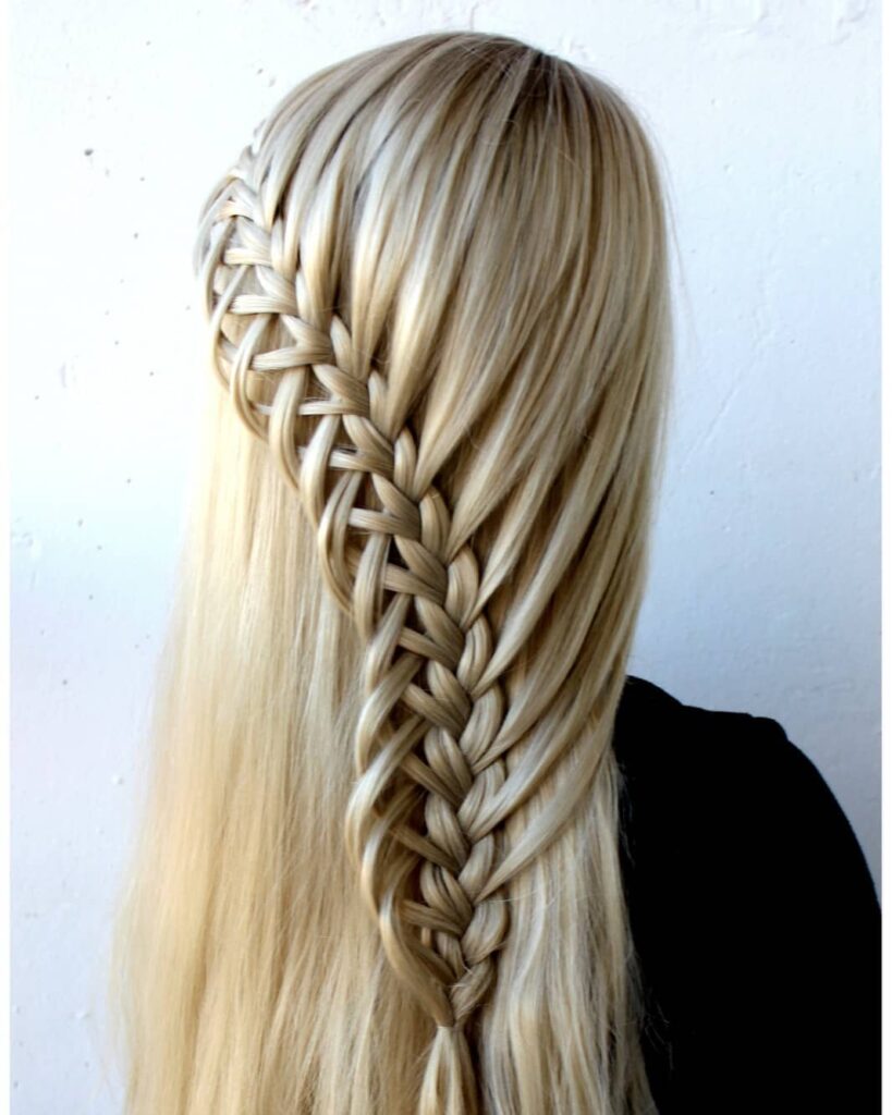 Image of 3 Strand Loop Lace Braid in the style of loop braids