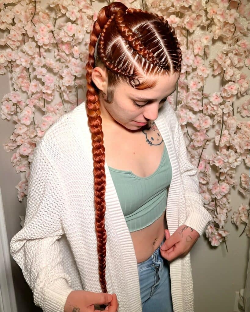 Image of 4 Braids Into A Ponytail inspired by 4 Braid Hairstyles