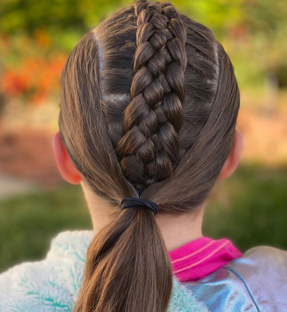 Image of 5 Strand Faux Hawk Braid in the style of faux hawk braids