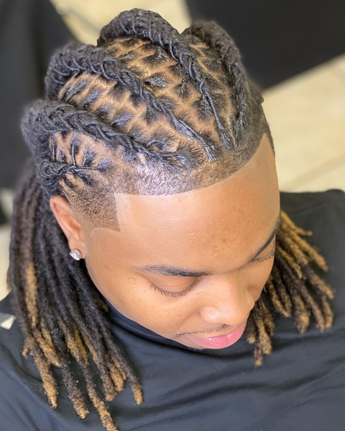 Image of Barrel Twists With Taper Fade Cut inspired by Barrel Twist Hairstyles