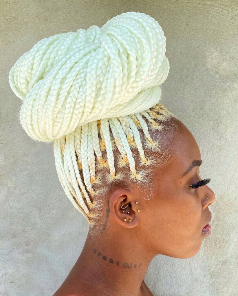 Image of Blonde Box Braids in the style of box braids