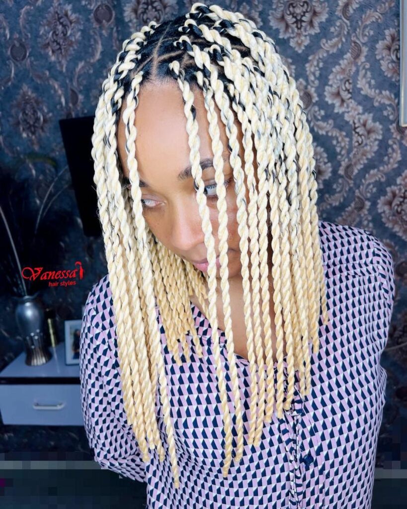 Image of Blonde Senegalese Twists in the style of Senegalese Twists