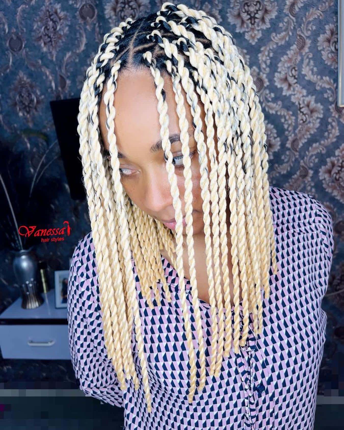 Image of Blonde Senegalese Twists in the style of Senegalese Twists