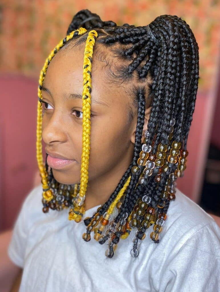 Image of Box Braids With Beads in the style of box braids