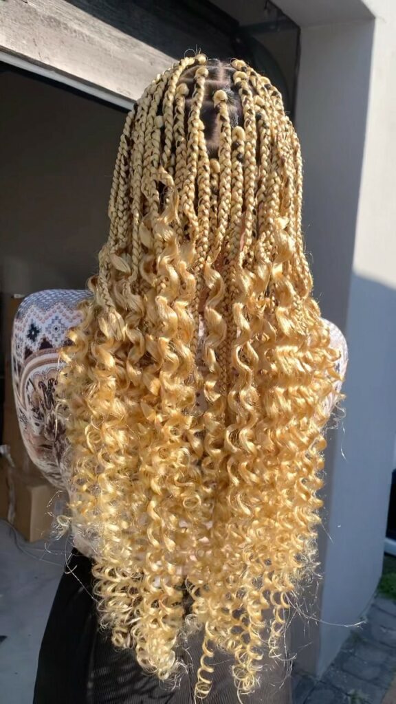 Image of Box Braids With Curls in the style of Braids With Curls