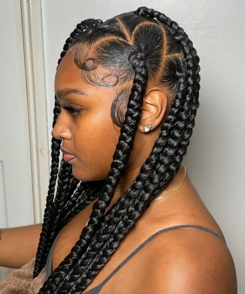 Image of Box Braids With Heart in the style of box braids
