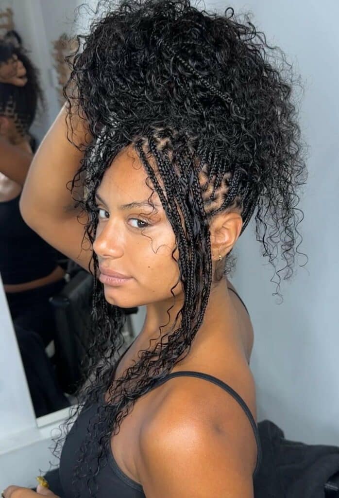 Image of Box Braids With Human Hair Ends in the style of box braids