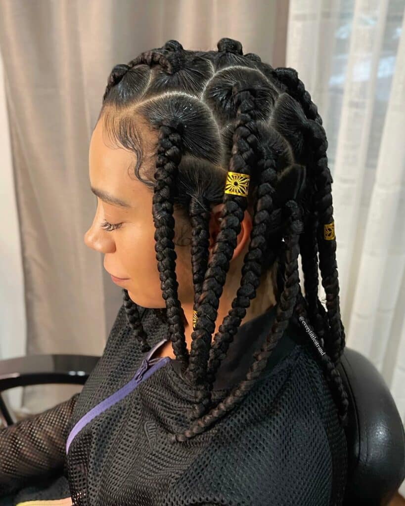 Image of Box Braids in the style of Mexican Braids Styles