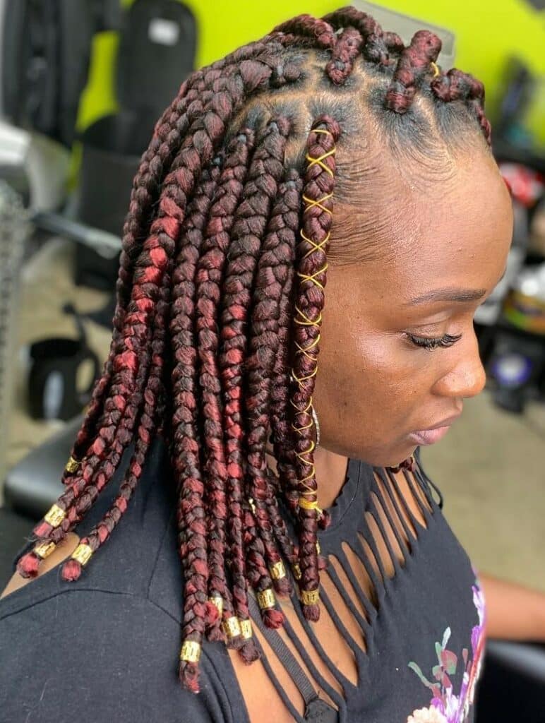 Image of Box Braids on Dreads in the style of box braids