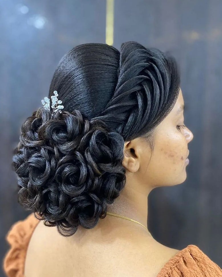 Image of Braided Rose Side Bun inspired by Side Bun Hairstyles