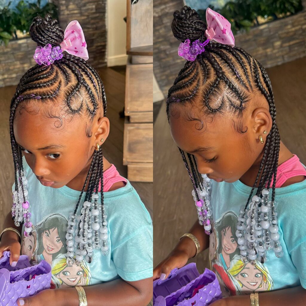 Image of Braids For Kids With Beads in the style of Kids Braids Hairstyles