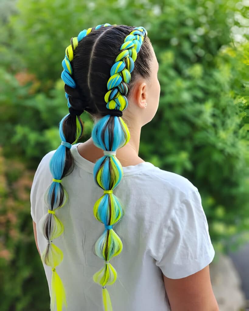 Image of Bubble Braid With Extensions in the style of Braid Extensions