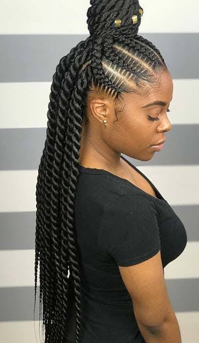 Image of Cornrow Senegalese Twists in the style of Senegalese Twists
