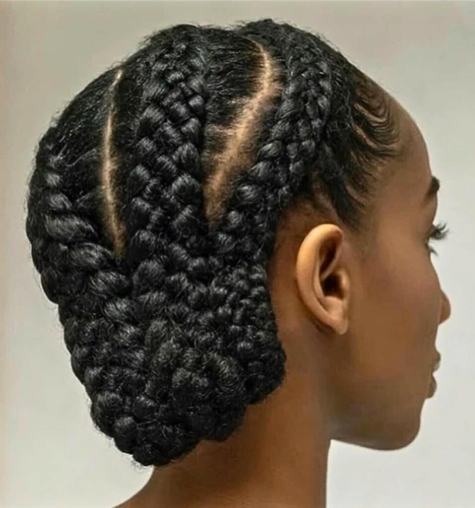 Image of Cornrows Side Bun inspired by Side Bun Hairstyles