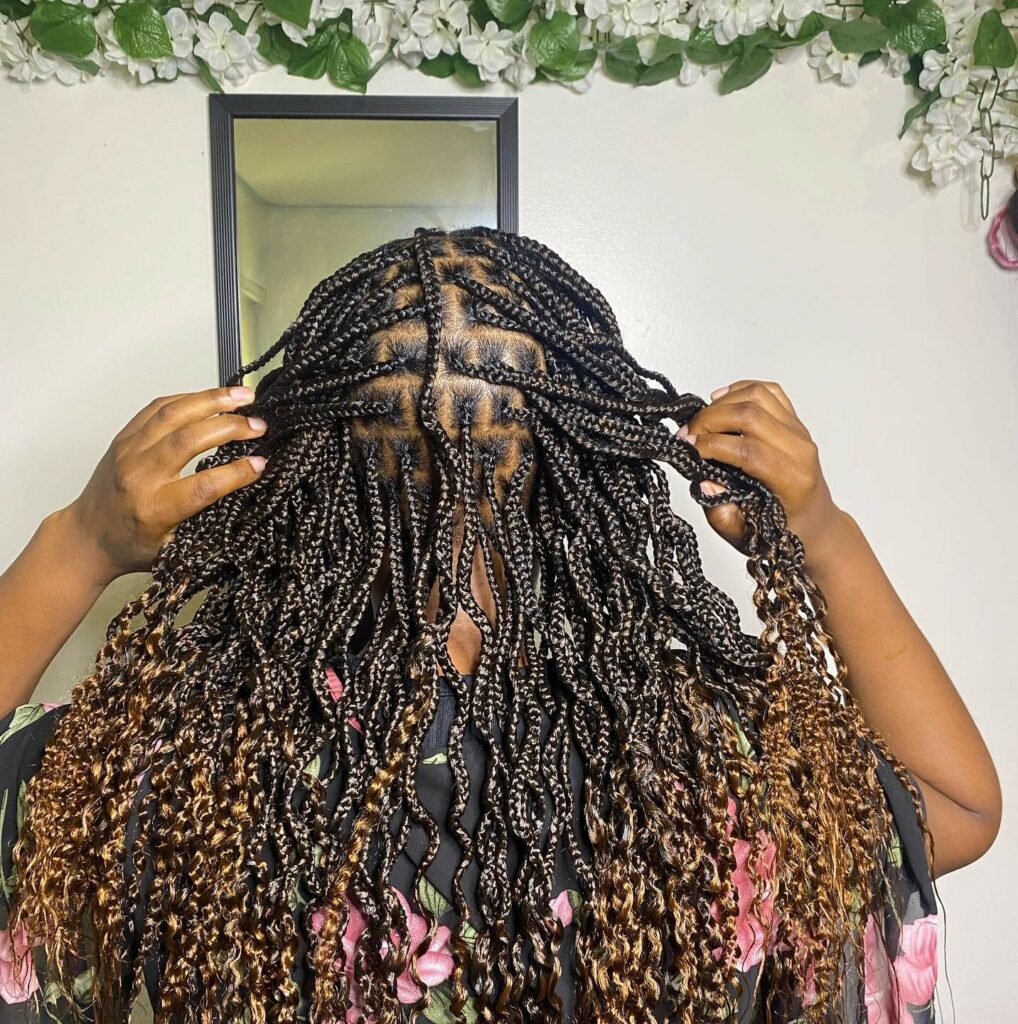 Image of Crinkled Box Braids in the style of box braids