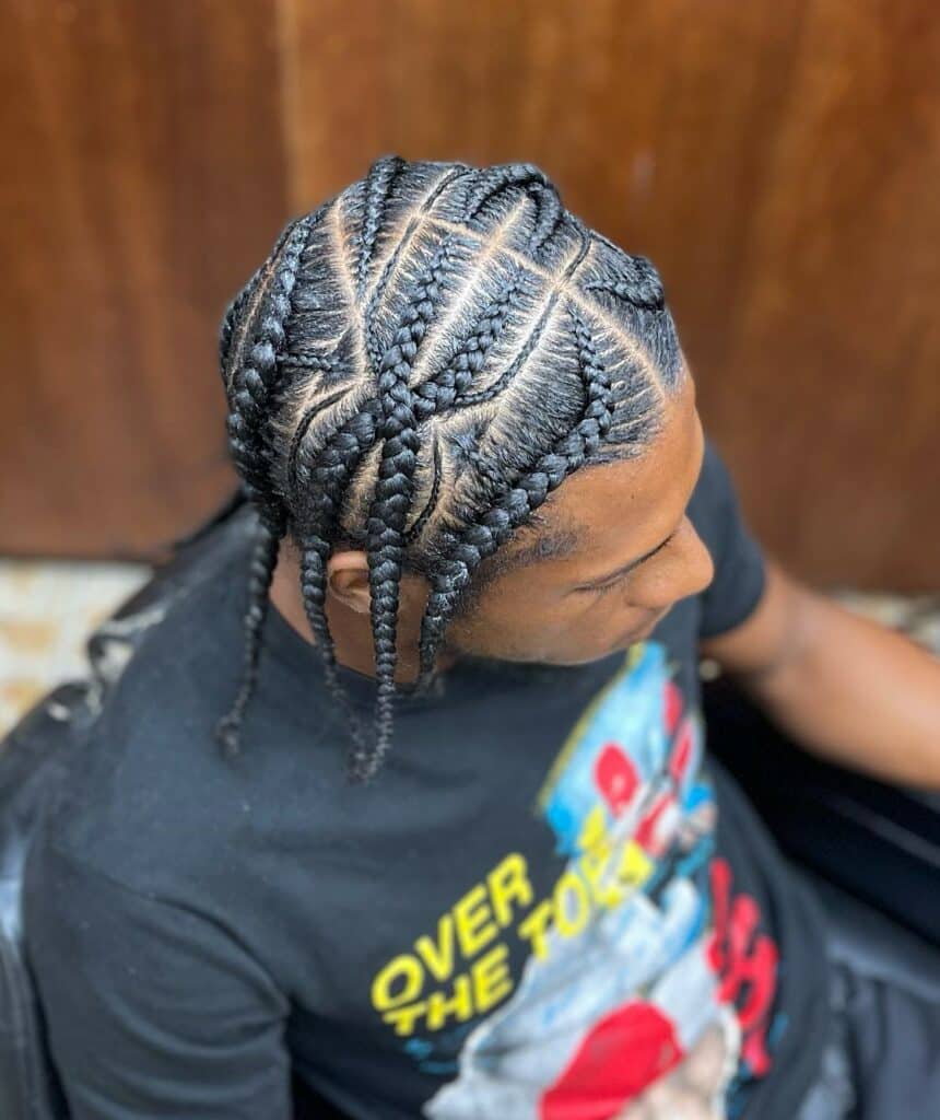Image of Criss Cross Braids for Men in the style of Criss Cross Braids